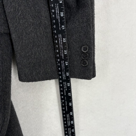 Vintage Teller Cashmere Coat Mens 46 Gray Double Breasted Long Overcoat Hungary - Picture 10 of 14